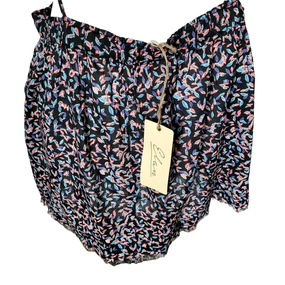Elan BNWT Mini skirt with Raw Hem and Leaf Design NEW Large - Picture 8 of 9